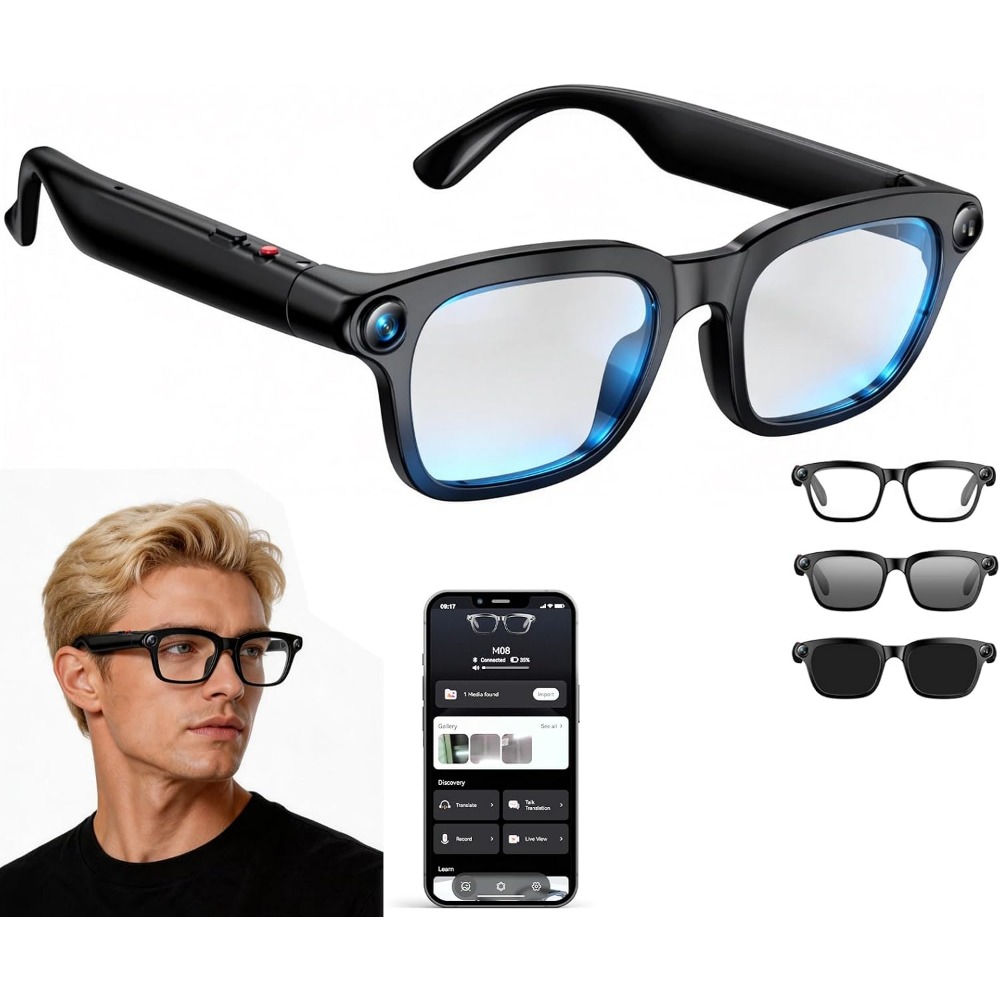 Smart Glasses Lens - Gafas Inteligentes: Video 4K, Lentes Dobles,
