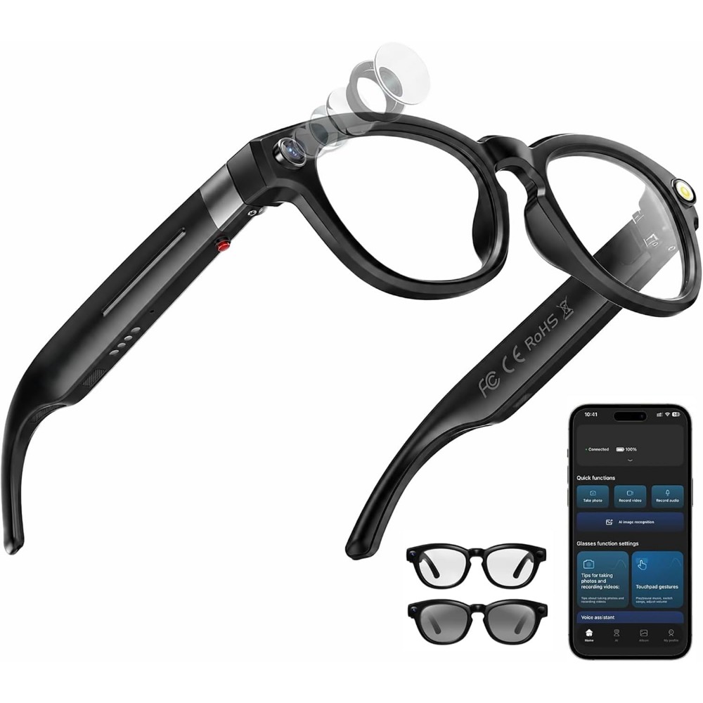 Smart Glasses Lens - Gafas Inteligentes: Cámara 4K, Bluetooth, Traducción,