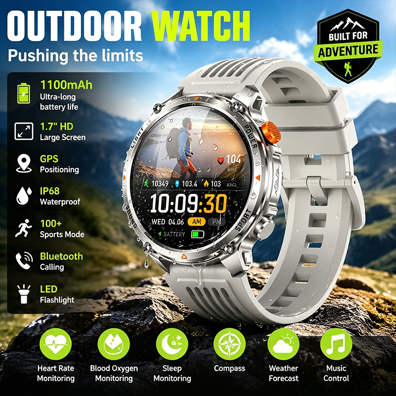 Breath Rate Monitor - Reloj Inteligente con Llamadas Inalámbricas, Resistente